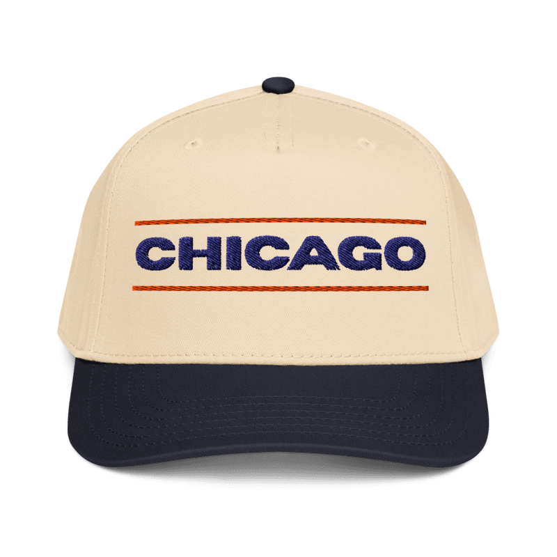 Chicago Navy & Orange Snap Hat - embroidered