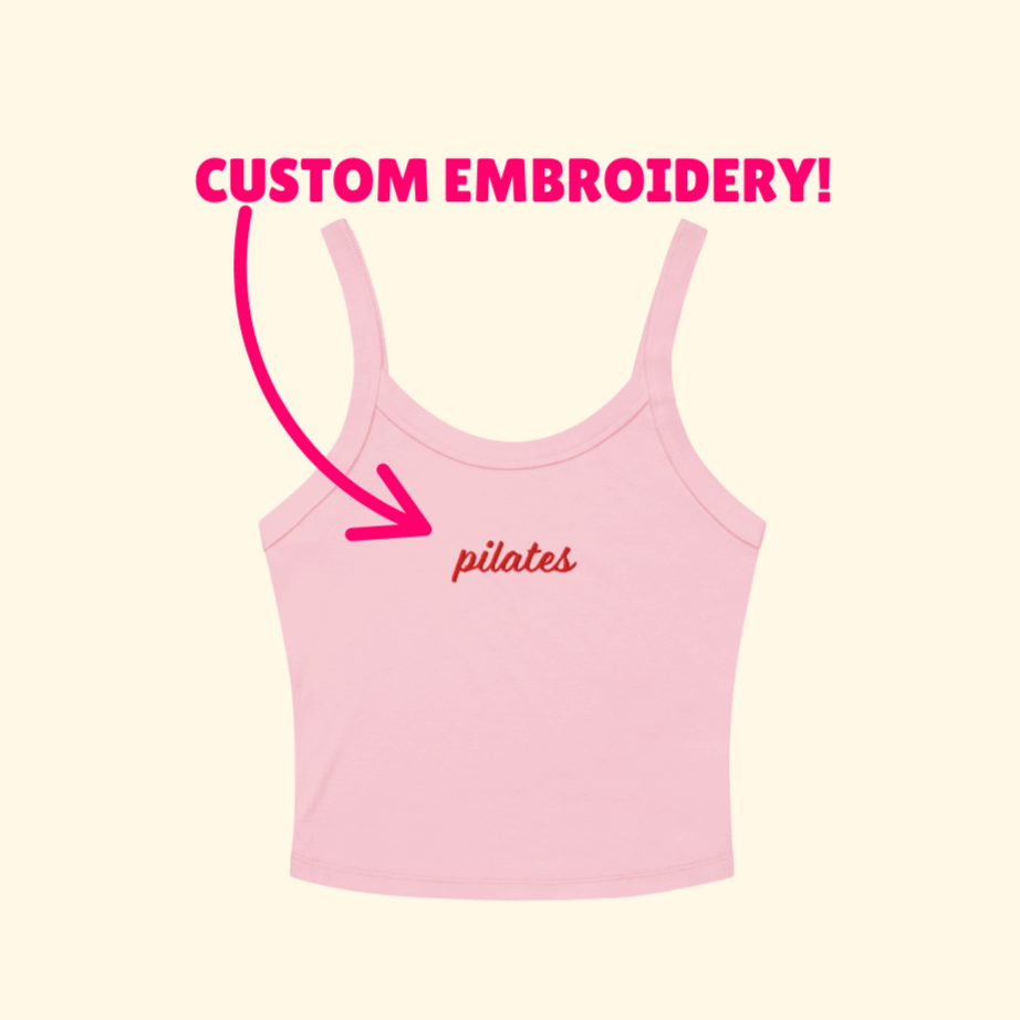 CUSTOM Tank Top - embroidered cursive