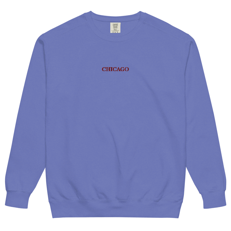 Chicago Sweatshirt, Comfort Colors, Embroidered