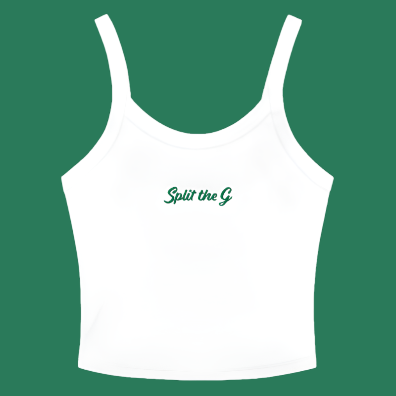 Split the G - Embroidered Tank Top (Multiple Colors)