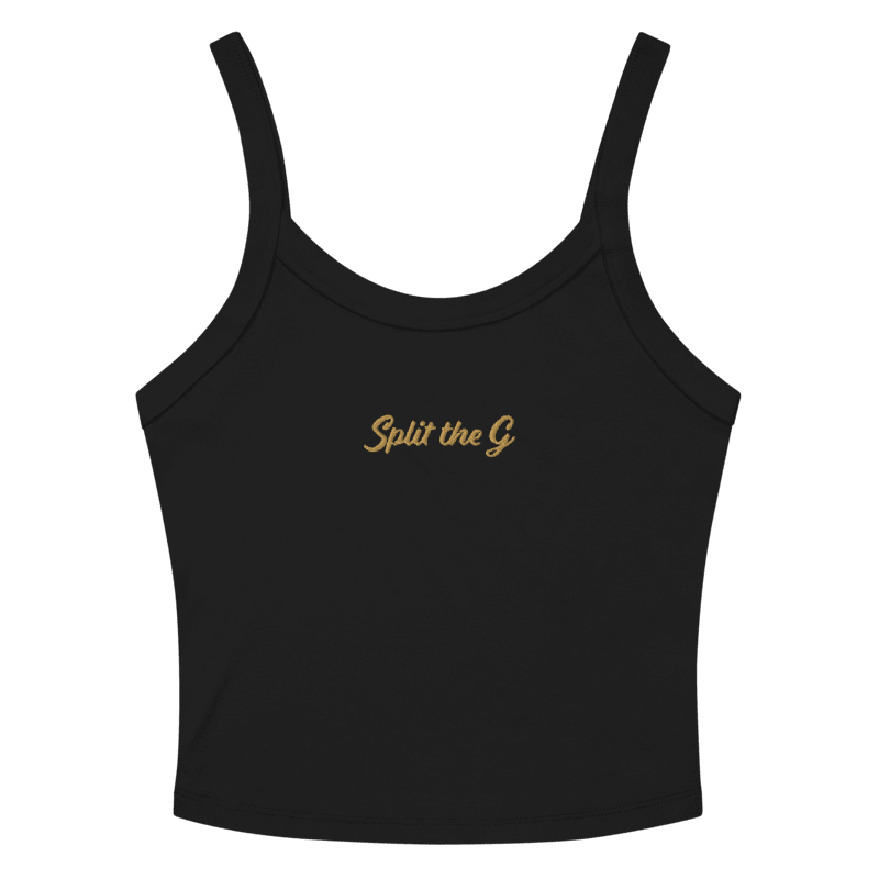 Split the G - Embroidered Tank Top (Multiple Colors)