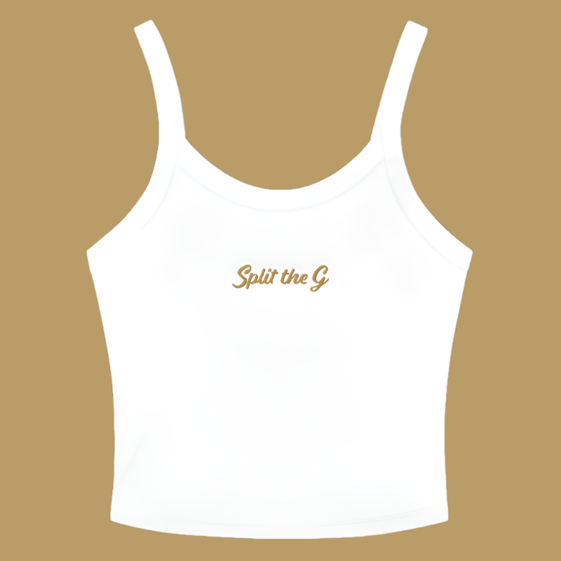 Split the G - Embroidered Tank Top (Multiple Colors)