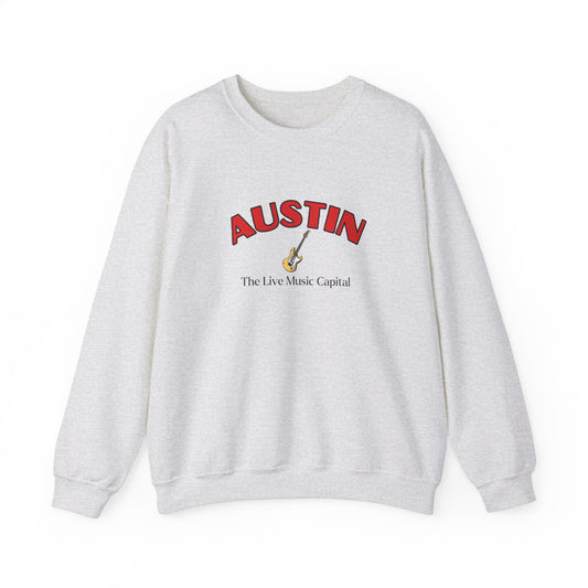 Austin Live Music (Red) Crewneck Sweatshirt