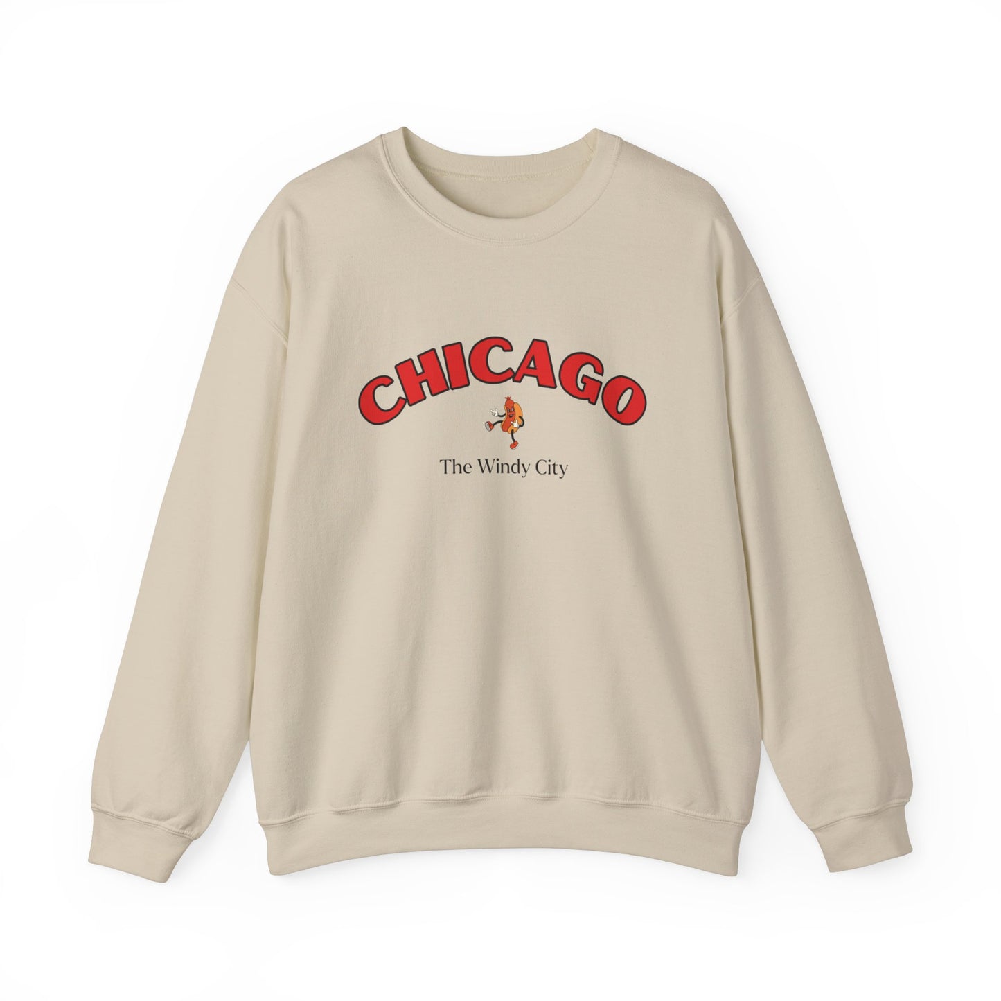 Chicago Windy City (Red) Crewneck Sweatshirt