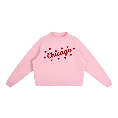 Chicago Hearts Mockneck Sweatshirt (Multiple Colors)