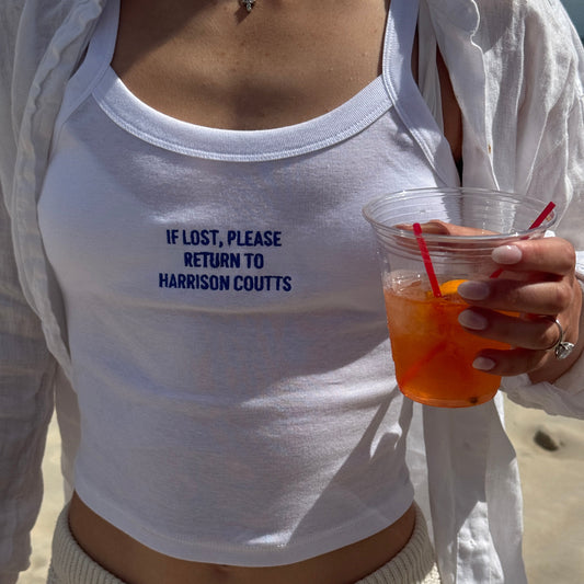 CUSTOM Bridal Tank Top - "If Lost" Embroidered Tank Top