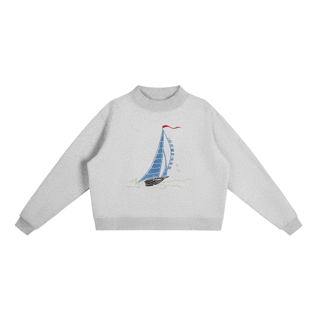 Sailboat Mockneck Sweatshirt, Multiple Colors