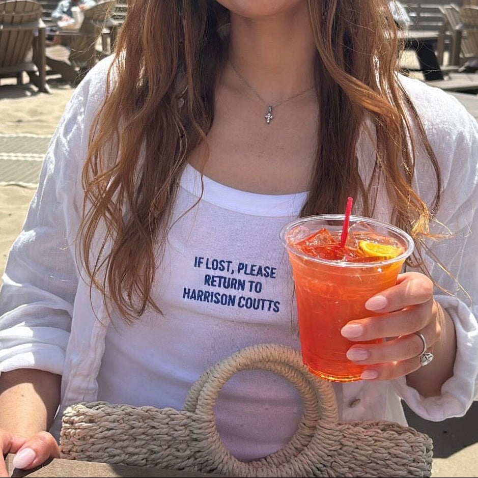 CUSTOM Bridal Tank Top - "If Lost" Embroidered Tank Top