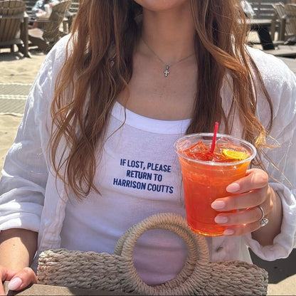 CUSTOM Bridal Tank Top - "If Lost" Embroidered Tank Top