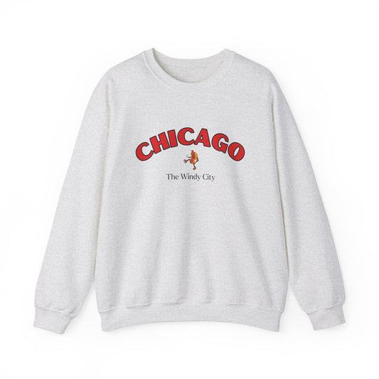 Chicago Windy City (Red) Crewneck Sweatshirt