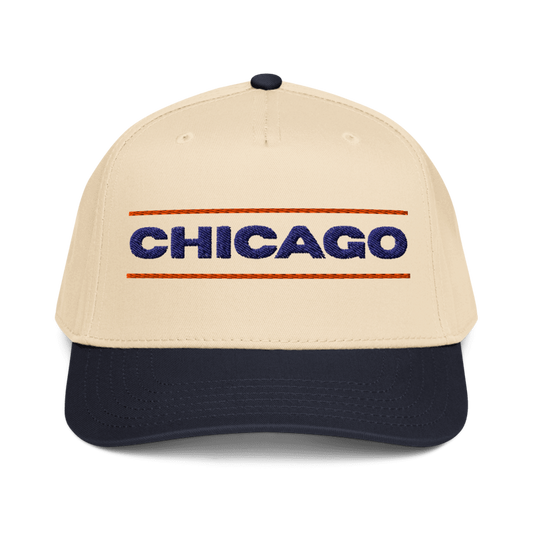 Chicago Navy & Orange Snap Hat - embroidered