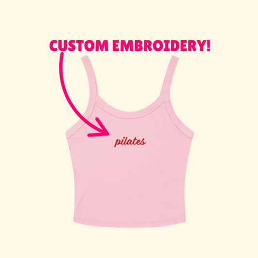 CUSTOM Tank Top - embroidered cursive