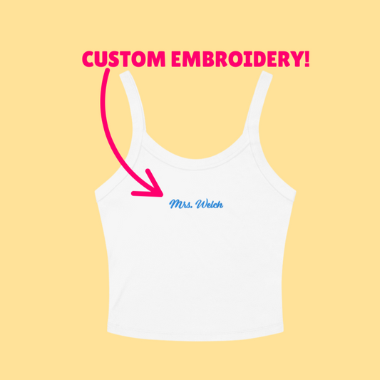 CUSTOM Bridal Tank Top - Last Name Embroidered Tank Top