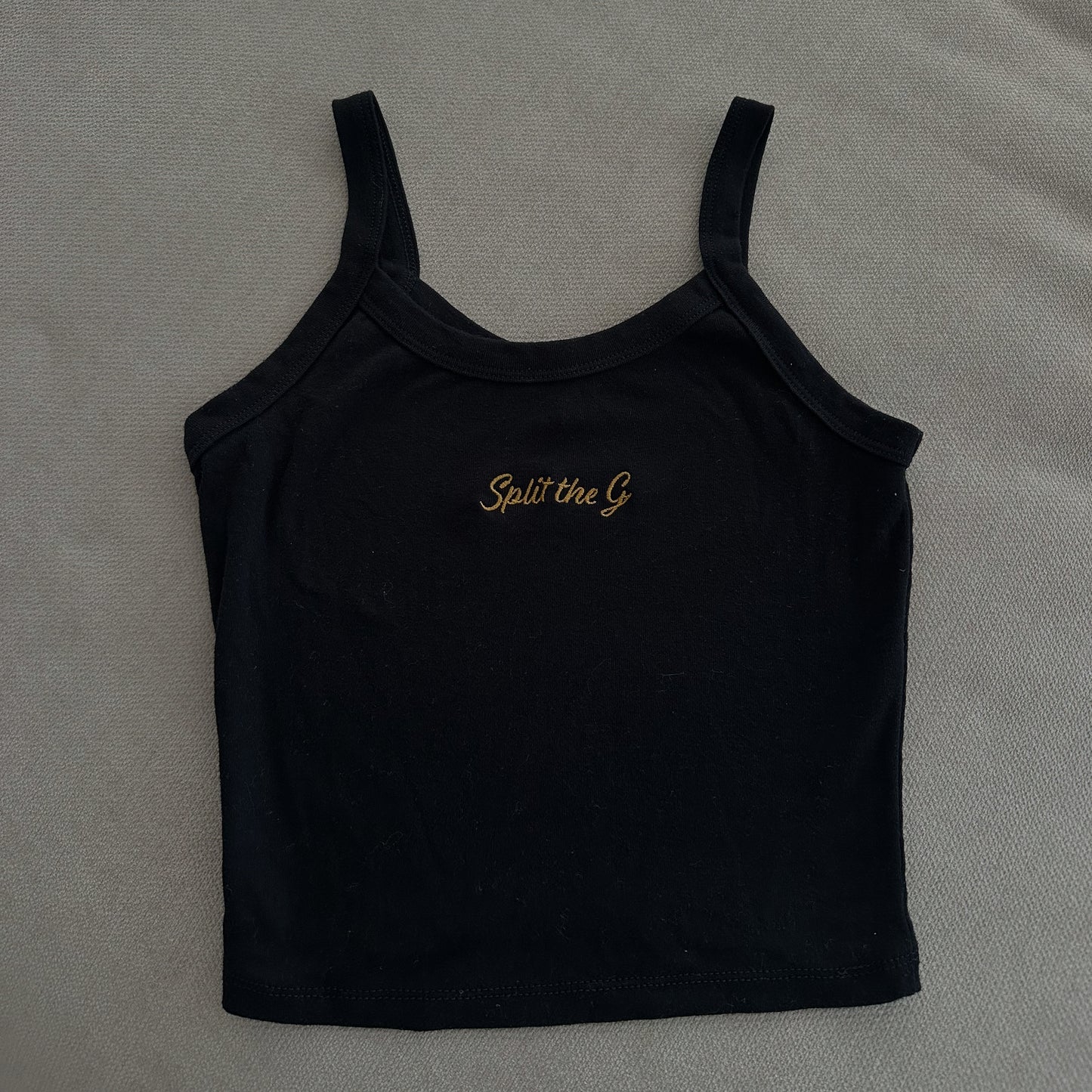 Split the G - Embroidered Tank Top (Multiple Colors)