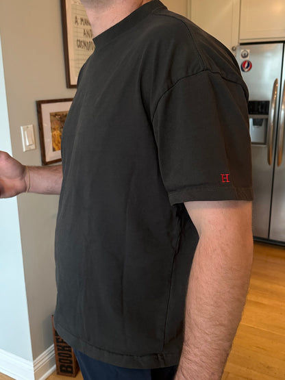 CUSTOM Initials Boxy T-Shirt Sleeve, Embroidered, (men's fit)