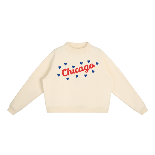 Chicago Hearts Mockneck Sweatshirt (Multiple Colors)