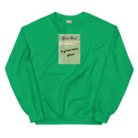 2 Green Beers Please Crewneck Sweatshirt