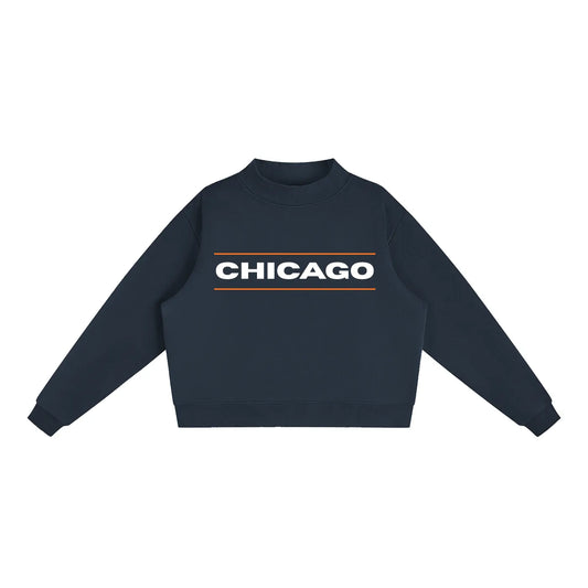 Chicago Bears Themed Mockneck Sweatshirt