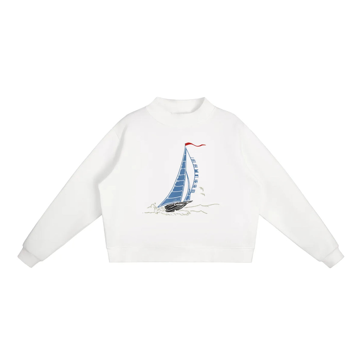 Sailboat Mockneck Sweatshirt, Multiple Colors