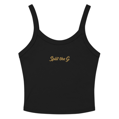 Split the G - Embroidered Tank Top (Multiple Colors)