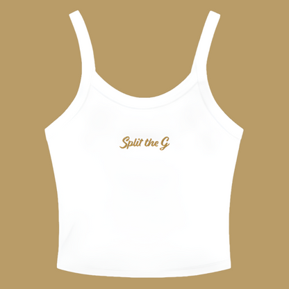Split the G - Embroidered Tank Top (Multiple Colors)
