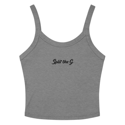 Split the G - Embroidered Tank Top (Multiple Colors)