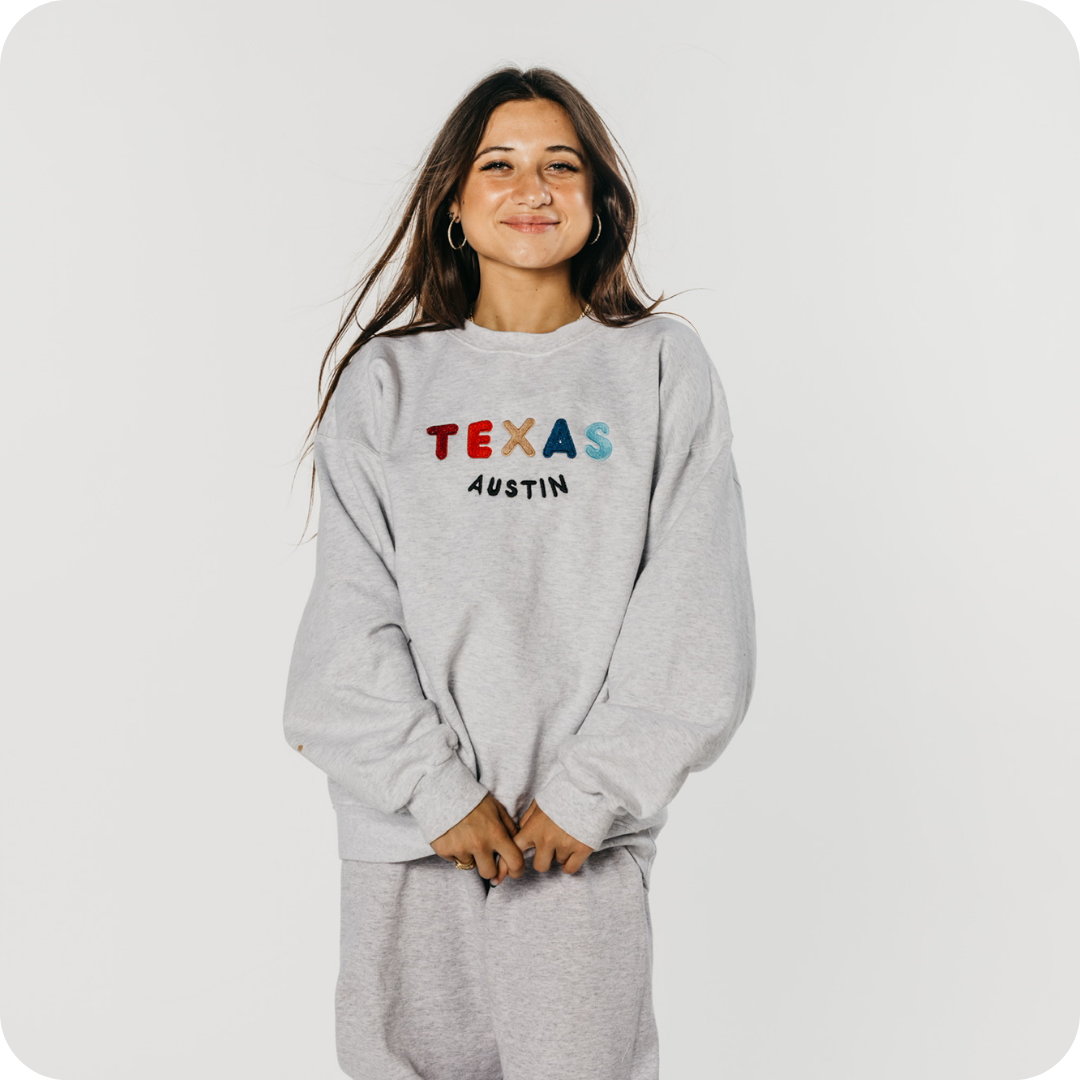 AUSTIN TEXAS (Embroidered) Sweatshirt