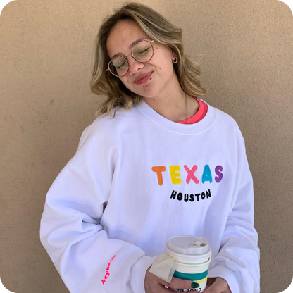 HOUSTON TEXAS (Embroidered) Sweatshirt