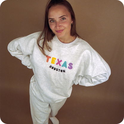 HOUSTON TEXAS (Embroidered) Sweatshirt