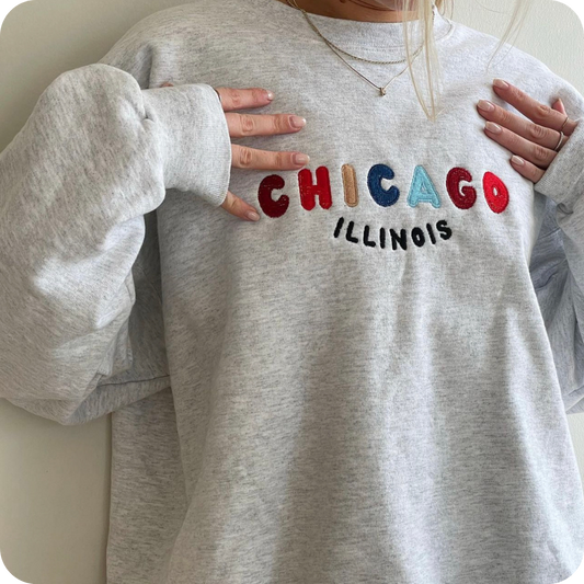 CHICAGO ILLINOIS (Embroidered) Sweatshirt